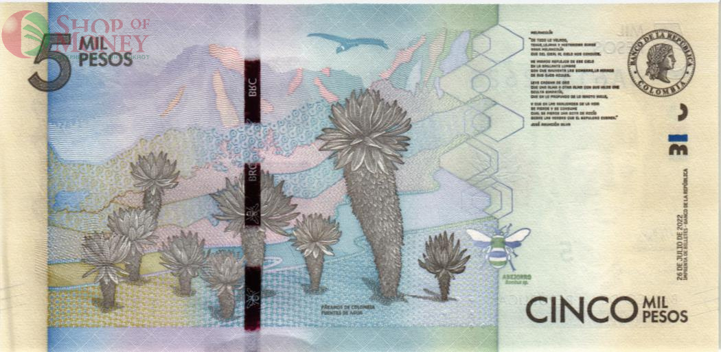 КОЛУМБИЯ 5000 ПЕСО (26.07.2022) 2