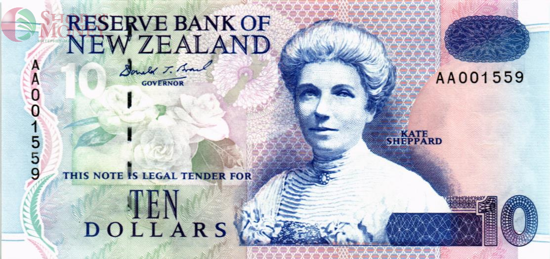 НОВАЯ ЗЕЛАНДИЯ 10 ДОЛЛАРОВ usd (-AA-) 1