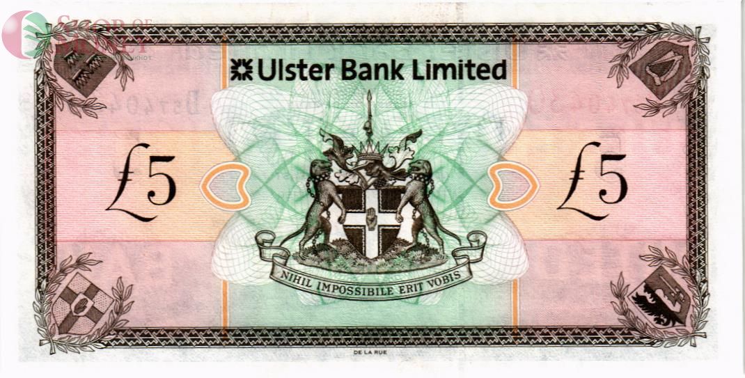 СЕВЕРНАЯ ИРЛАНДИЯ 5 ФУНТОВ (ULSTER BANK) 2