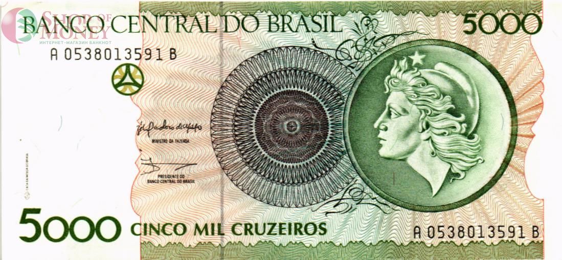 БРАЗИЛИЯ 5000 КРУЗЕЙРО 1