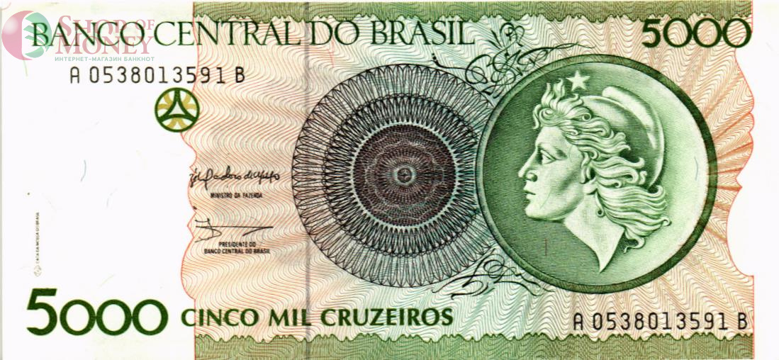 БРАЗИЛИЯ 5000 КРУЗЕЙРО 1