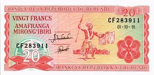 БУРУНДИ 20 ФРАНКОВ 1
