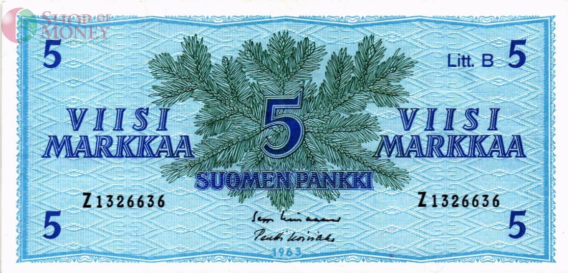 ФИНЛЯНДИЯ 5 МАРОК (Litt. B) 1
