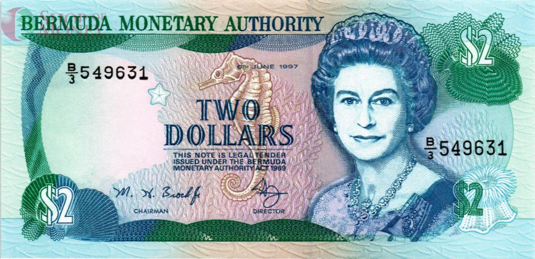 БЕРМУДСКИЕ ОСТРОВА 2 ДОЛЛАРА 1