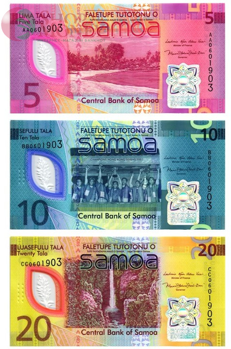 САМОА НАБОР 5 10 20 ТАЛА (ОДИНАКОВЫЙ СЕРИЙНЫЙ НОМЕР) 1