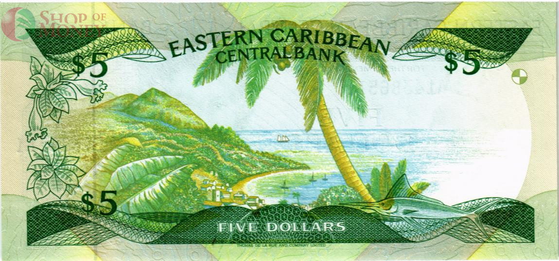 ВОСТОЧНЫЕ КАРИБЫ 5 ДОЛЛАРОВ (M - Монтсеррат) 2
