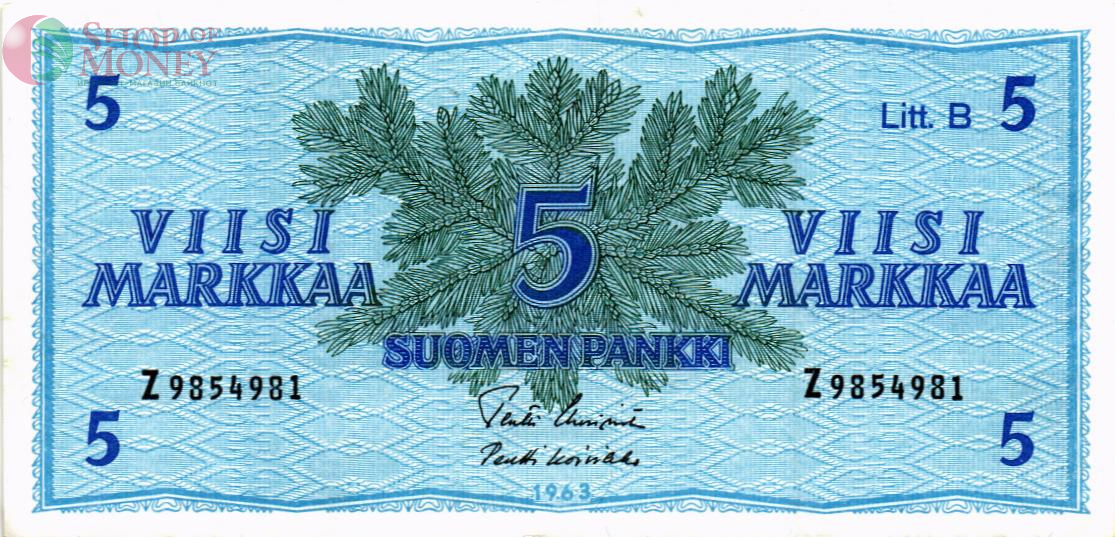 ФИНЛЯНДИЯ 5 МАРОК (Litt. B) 1