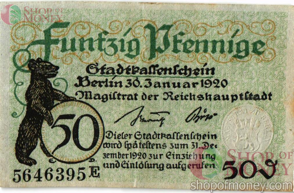 ГЕРМАНИЯ 50 ПФЕННИГОВ (НОТГЕЛЬД) 1