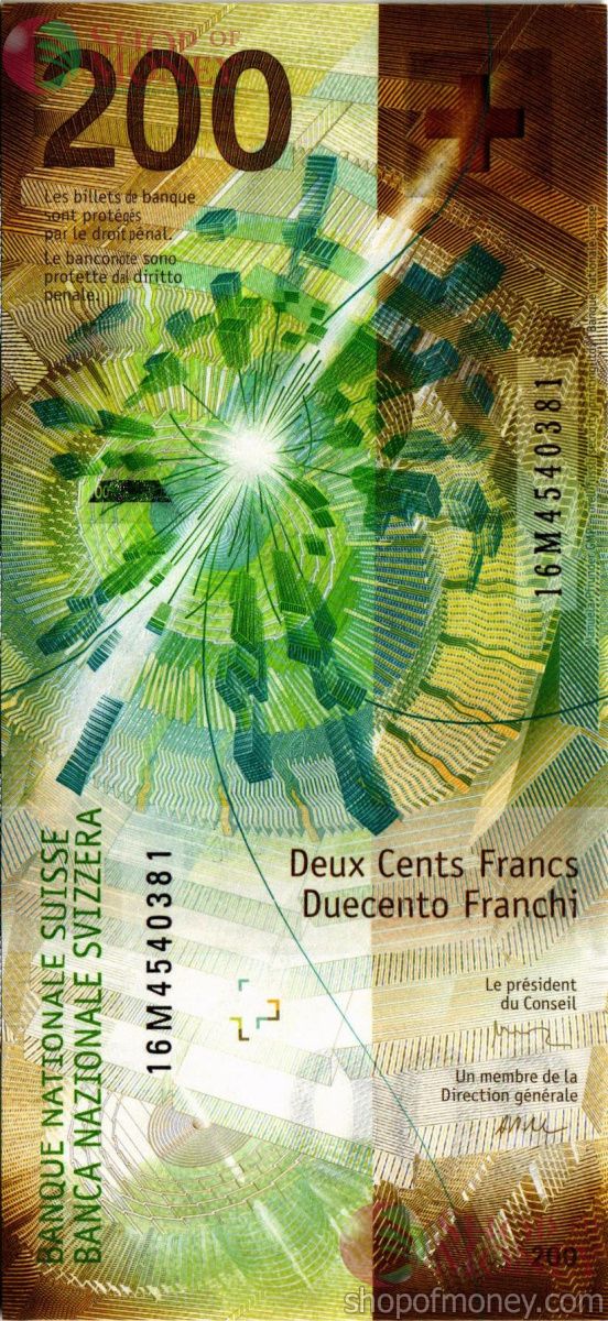ШВЕЙЦАРИЯ 200 ФРАНКОВ 2