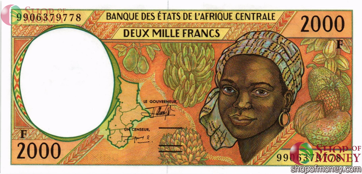 ЦЕНТРАЛЬАЯ АФРИКАНСКАЯ РЕСПУБЛИКА 2000 ФРАНКОВ 1