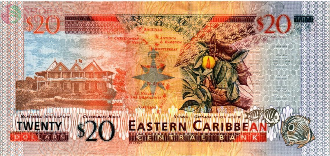 ВОСТОЧНЫЕ КАРИБЫ 20 ДОЛЛАРОВ (K - СЕНТ КИТС) 2