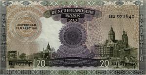 НИДЕРЛАНДЫ 20 ГУЛЬДЕНОВ (19.03.1941) 2