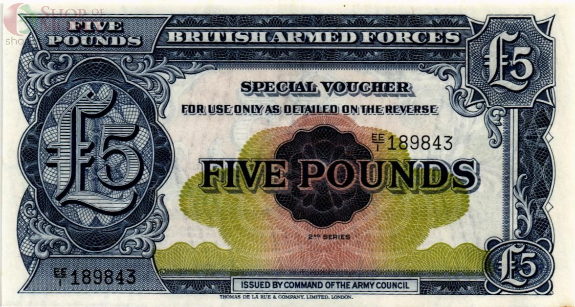 ВЕЛИКОБРИТАНИЯ / АНГЛИЯ 5 ФУНТОВ (БРИТАНСКАЯ АРМИЯ) 1