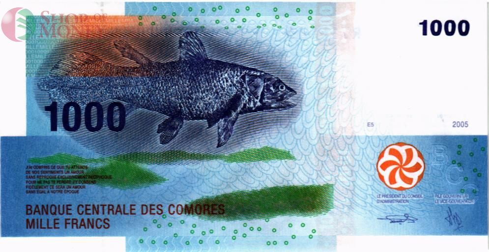 КОМОРСКИЕ ОСТРОВА 1000 ФРАНКОВ 2