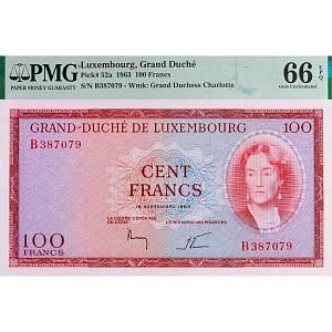 ЛЮКСЕМБУРГ 100 ФРАНКОВ (PMG - GRADE 66) 1