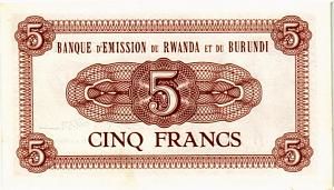РУАНДА - БУРУНДИ 5 ФРАНКОВ 2
