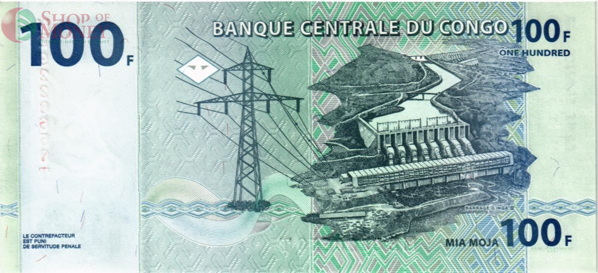 КОНГО ДР 100 ФРАНКОВ (Hôtel des Monnaies) 2