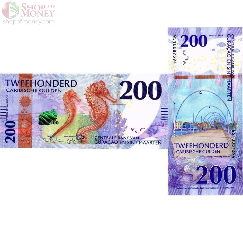 КЮРАСАО И СИНТ-МАРТЕН НАБОР 10-20-50-100-200 ГУЛЬДЕНОВ 7