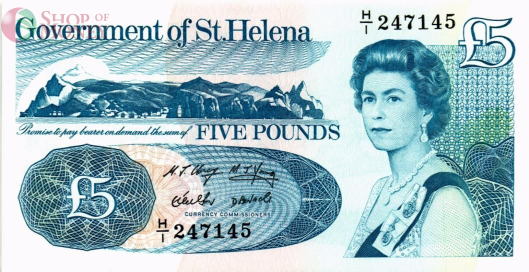 ОСТРОВ СВЯТОЙ ЕЛЕНЫ 5 ФУНТОВ 1