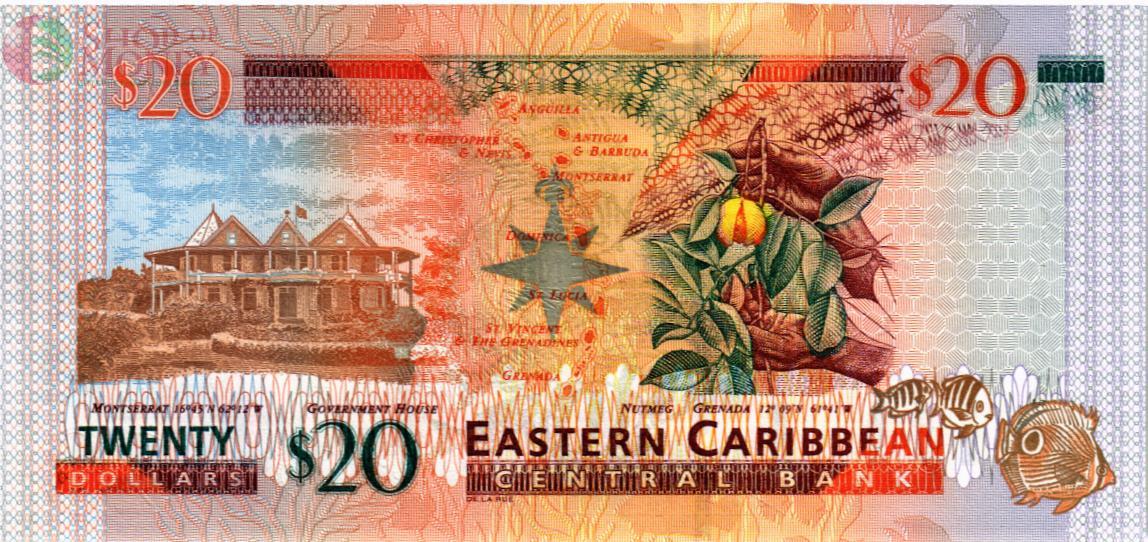 ВОСТОЧНЫЕ КАРИБЫ 20 ДОЛЛАРОВ (A - АНТИГУА) 2