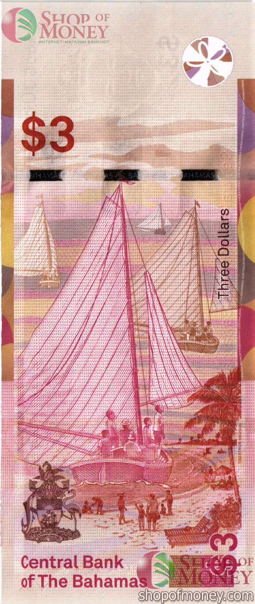 БАГАМСКИЕ ОСТРОВА 3 ДОЛЛАРА #A006006 2