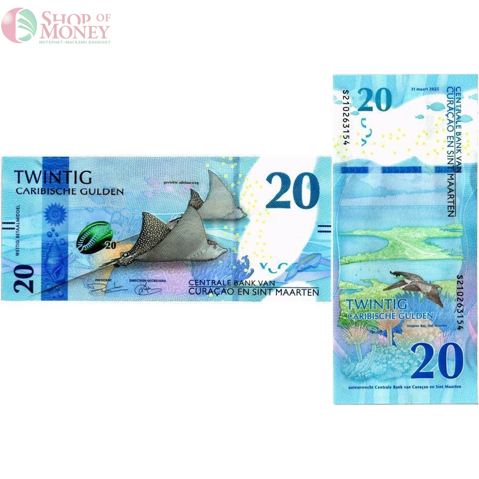 КЮРАСАО И СИНТ-МАРТЕН НАБОР 10-20-50-100-200 ГУЛЬДЕНОВ 4