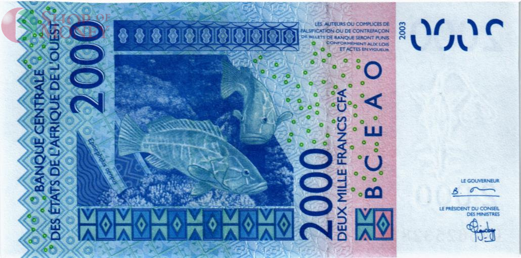 WAS - СЕНЕГАЛ 2000 ФРАНКОВ (K) 2