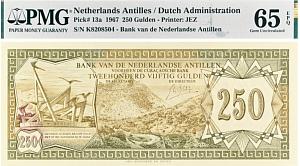 НИДЕРЛАНДСКИЕ АНТИЛЬСКИЕ ОСТРОВА 250 ГУЛЬДЕНОВ (PMG - GRADE 65) 1