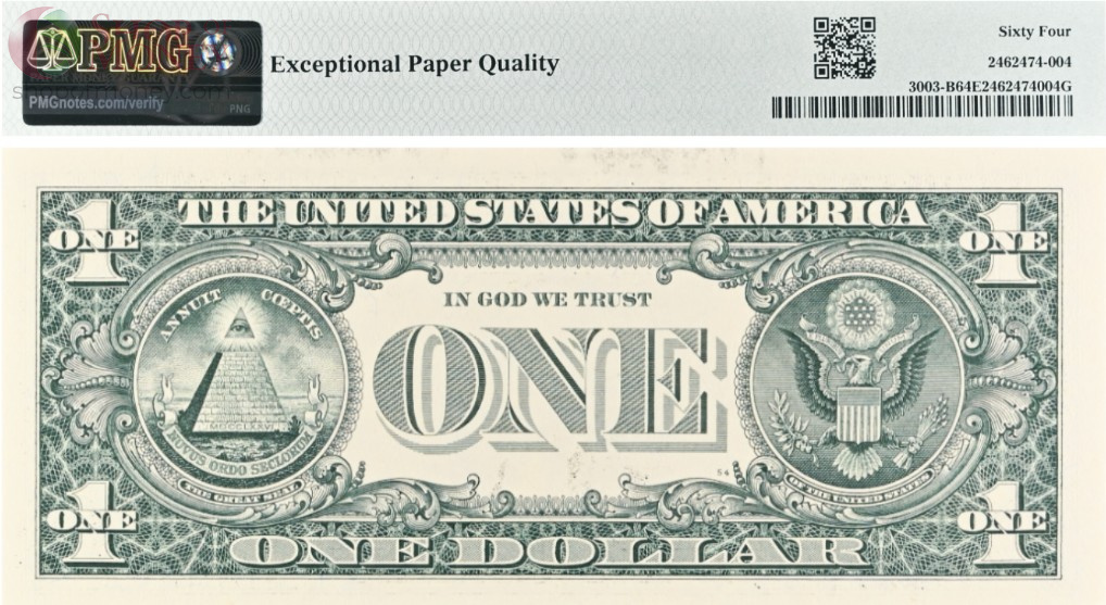США 1 ДОЛЛАР B - НЬЮ-ЙОРК (PMG - GRADE 64) 2