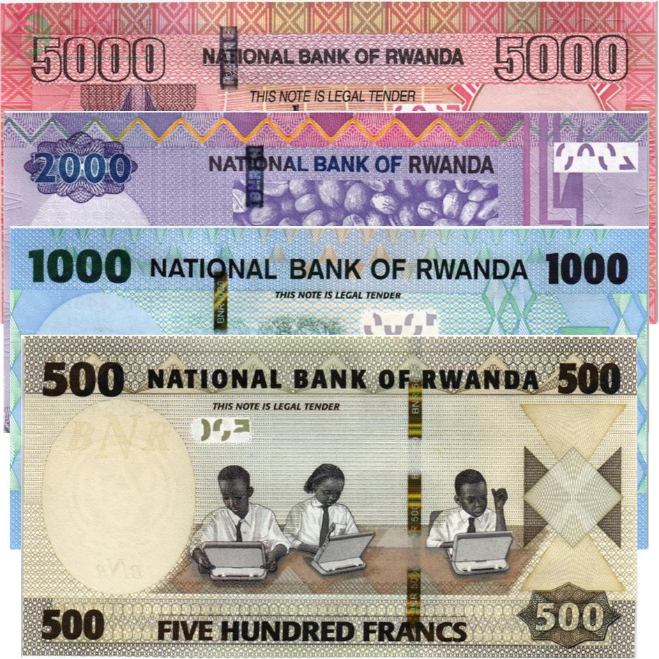 РУАНДА НАБОР 5000-2000-1000-500 ФРАНКОВ 2
