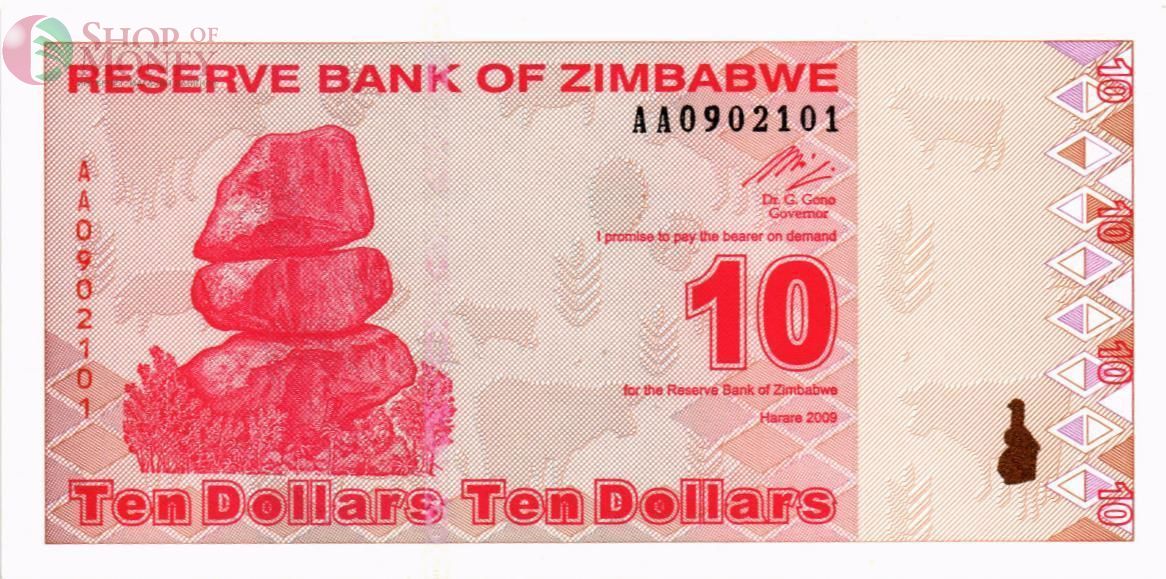 ЗИМБАБВЕ 10 ДОЛЛАРОВ 1