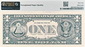 США 1 ДОЛЛАР (B - НЬЮ-ЙОРК - PMG - GRADE 64) #B02826780D 2