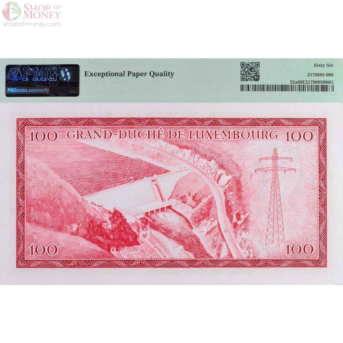 ЛЮКСЕМБУРГ 100 ФРАНКОВ (PMG - GRADE 66) 2