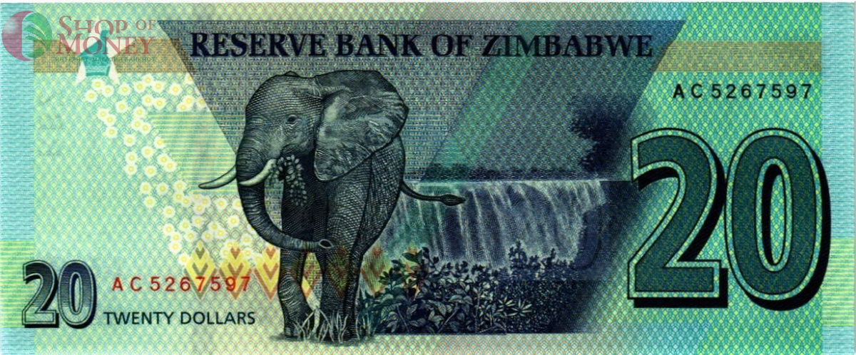 ЗИМБАБВЕ 20 ДОЛЛАРОВ 2