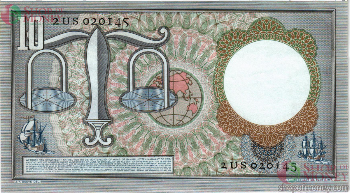 НИДЕРЛАНДЫ 10 ГУЛЬДЕНОВ 2