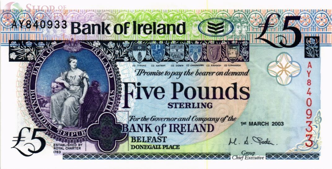 СЕВЕРНАЯ ИРЛАНДИЯ 5 ФУНТОВ (BANK OF IRELAND) 1