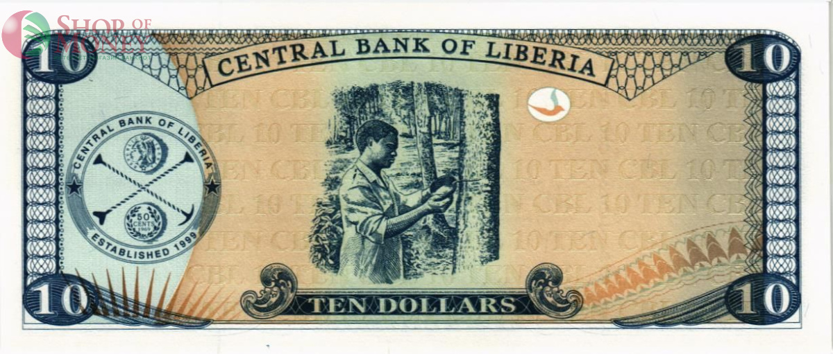 ЛИБЕРИЯ 10 ДОЛЛАРОВ 2