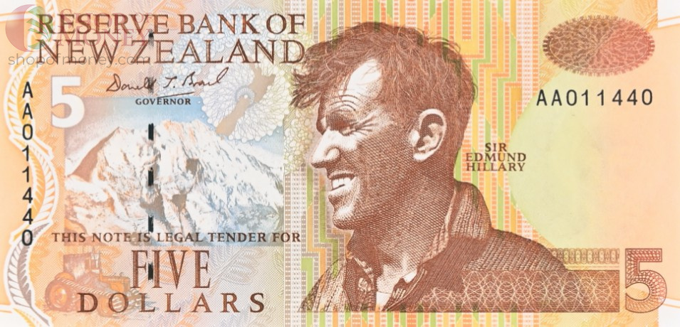 НОВАЯ ЗЕЛАНДИЯ 5 ДОЛЛАРОВ (PMG-GRADE 65) 3