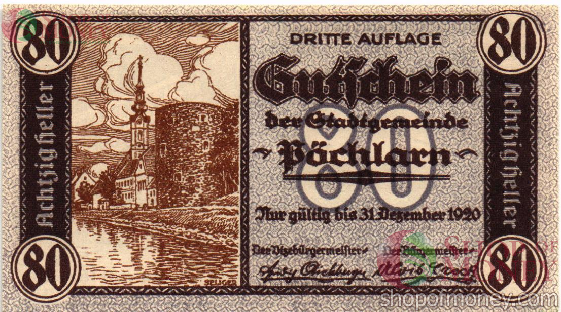 АВСТРИЯ 80 ХЕЛЛЕРОВ (НОТГЕЛЬД) 1