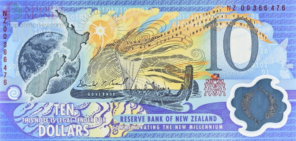 НОВАЯ ЗЕЛАНДИЯ 10 ДОЛЛАРОВ NZ (PMG - GRADE 67) 3