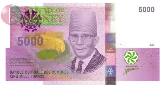 КАМОРСКИЕ ОСТРОВА 5000 ФРАНКОВ 1