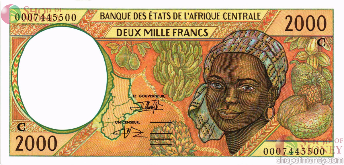 ГОСУДАРСТВА ЦЕНТРАЛЬНОЙ АФРИКИ (-C- КОНГО) 2000 ФРАНКОВ 1