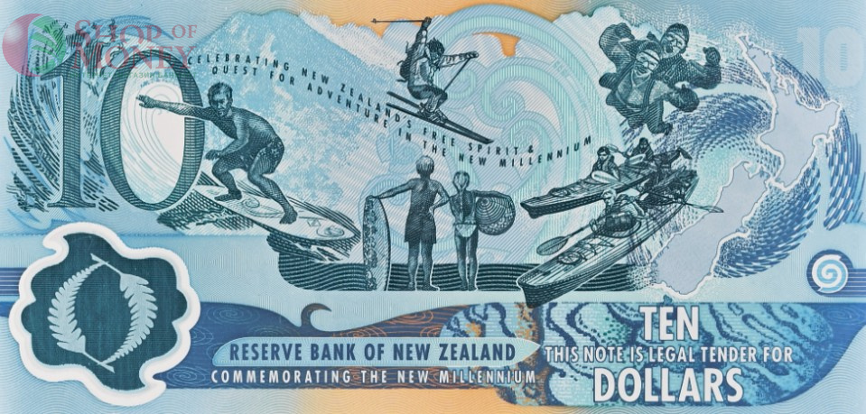 НОВАЯ ЗЕЛАНДИЯ 10 ДОЛЛАРОВ NZ (PMG - GRADE 67) 4