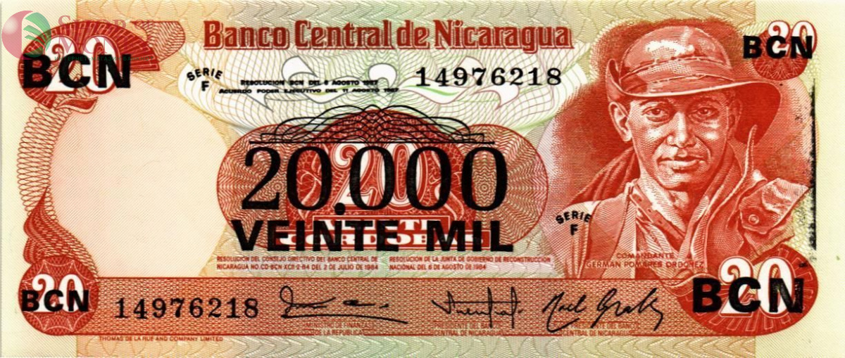 НИКАРАГУА 20000 КОРДОБА (НАДПЕЧАТКА) 1