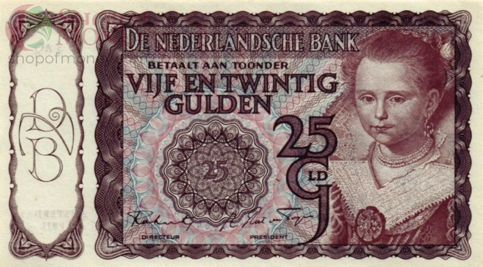 НИДЕРЛАНДЫ 25 ГУЛЬДЕНОВ (11.04.1944) 1