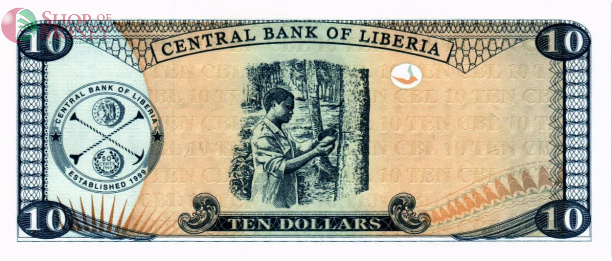 ЛИБЕРИЯ 10 ДОЛЛАРОВ 2